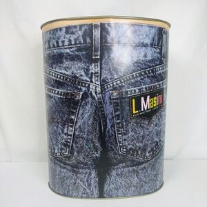Vtg L. Masini Metal Waste Basket Trashcan
